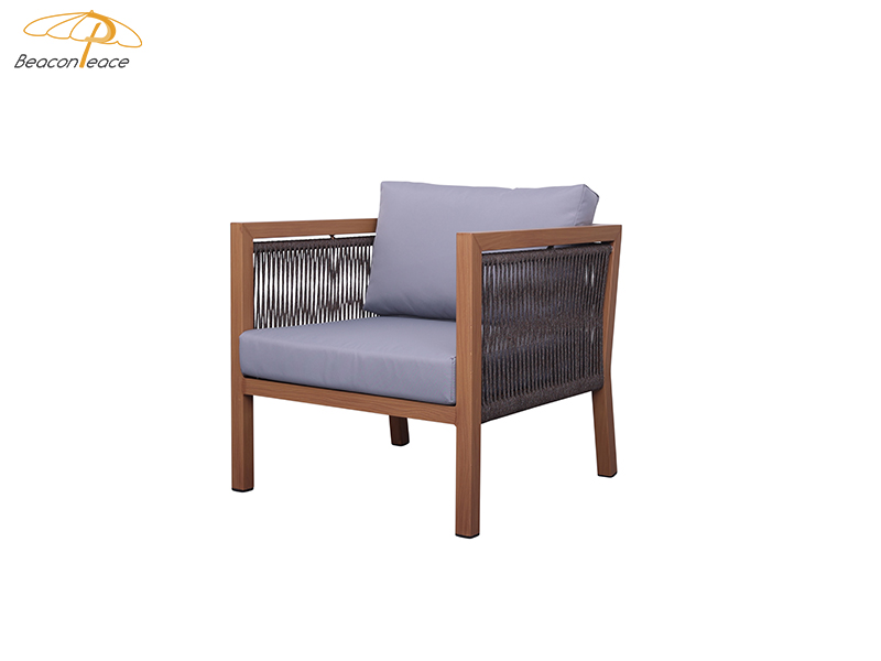 outdoor wood single sofa